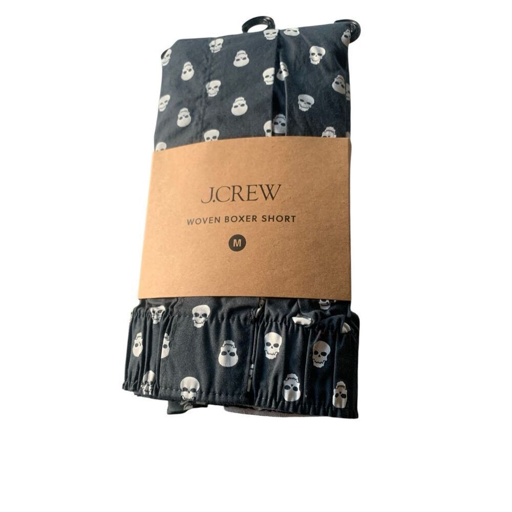 J.Crew Men’s Cotton Poplin Boxer Shorts – Skull Print, Size Medium (32-34), NWT